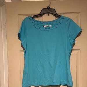 Liz Claiborne Teal Short Sleeve Top